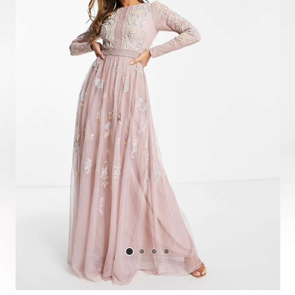 ASOS Blush Embroidered Maxi Dress